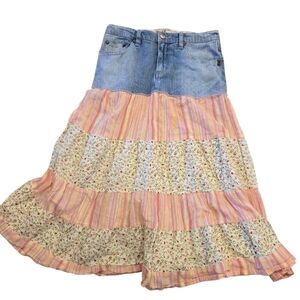The MUDD Girls Y2K Vintage Denim Midi Skirt in size 14